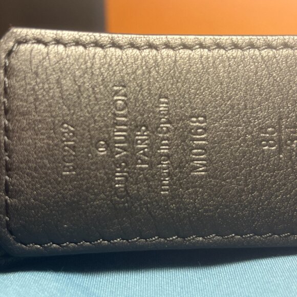 Louis Vuitton Belt Monogram Eclipse Santur LV Circle M0168 Black Grey Men's - Picture 5 of 14